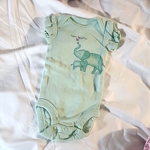 child of mine Other - Mint green NB elephant diaper shirt